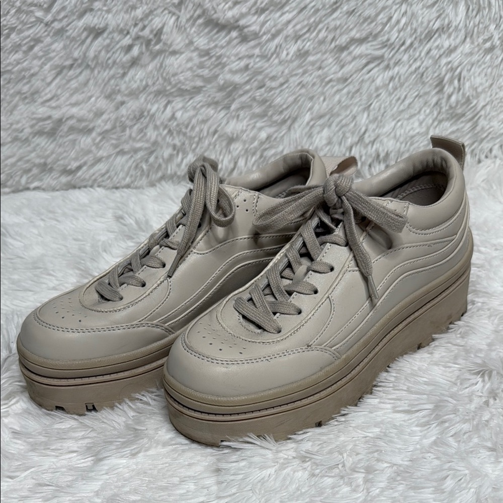 Zara Beige Platform Shoes with Chunky Sole Women’s 38
